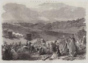 Epsom Races (gravering) af English School