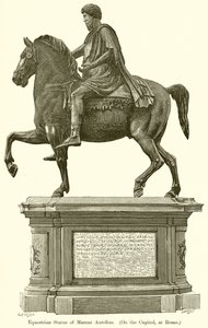 Rytterstatue af Marcus Aurelius. (På Capitol, i Rom) af English School