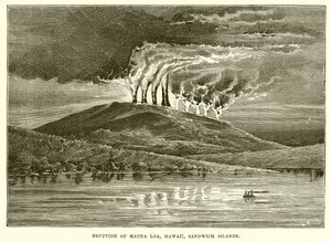Eruption of Mauna Loa, Hawaii, Sandwich Islands af English School