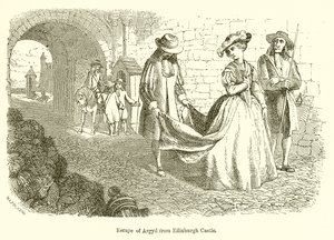 Escape of Argyll fra Edinburgh Castle af English School