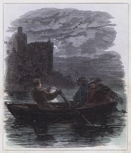 Escape of James the Second (farvet gravering) af English School