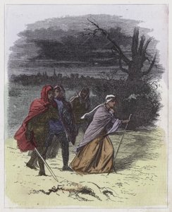 Escape of Maude fra Oxford (farvet gravering) af English School