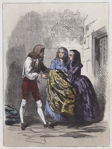 Escape of the Earl of Nithsdale (farvet gravering) af English School