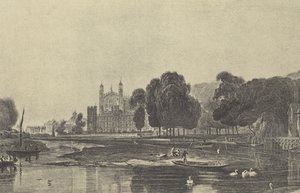 Eton College, med Wharf (gravure) af English School