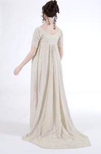 Aftenkjole, 1800 (bomuldsmuslin & glasperler) af English School