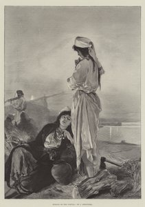 Aften på Vistula (gravering) af English School