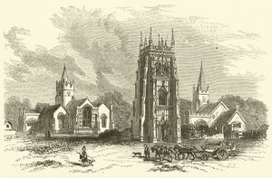 Evesham Abbey (gravering) af English School
