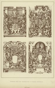 Eksempler fra "Architectvra" af Wendel Dietterlin (litho) af English School