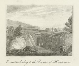 Ausgrabung, die zu den Überresten von Herculaneum führt von English School