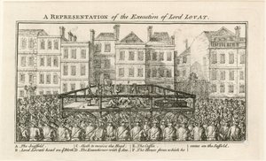 Henrettelse af Lord Lovat (kobberstik) af English School