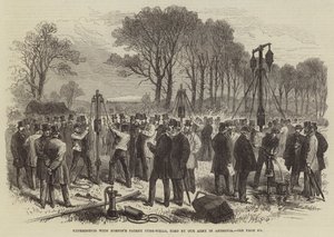 Eksperimenter med Nortons Patent Tube-Wells, brugt af Our Army i Abessinien (gravering) af English School