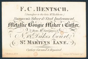 F C Hentsch, kirurger sølv- og stålinstrument af English School