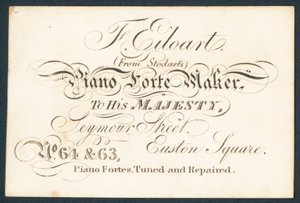 F Eiloart, klaverfortemager, handelskort af English School