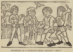 Faksimile af et træsnit fra Caxtons "Aesop" (gravering) af English School