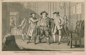 Falstaffs fejhed opdaget fra et originalt maleri i Vauxhall Gardens, London af English School