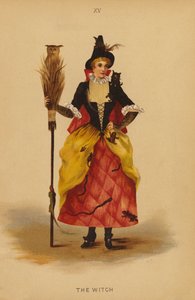 Udklædningstøj: Heksen (farvelitografi) af English School