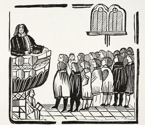 Længere og mere forfærdelige advarsler fra Gud, illustration fra Chap-books of the Eighteenth Century af John Ashton, pub. 1882 af English School