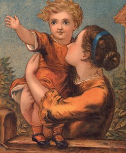 "Far kommer!" (farve litho) af English School