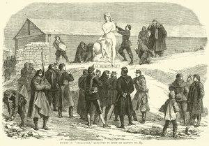 Figur af modstand, udført i sne på bastion nr. 85, december 1870 af English School
