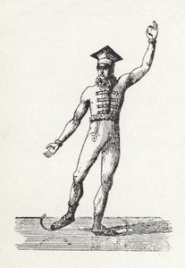 Figur af en mand, der løber på skøjter af English School