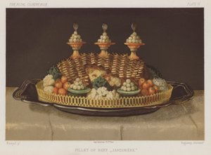 Oksefilet "Jardiniere" (chromolitho) af English School
