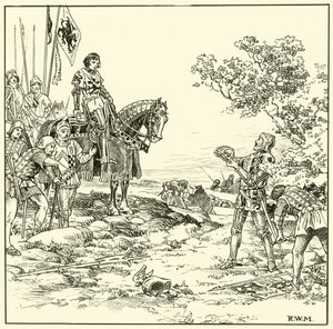 Finding the Crown at Bosworth (blæk på papir) af English School