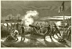 Skydning på Vestens Star fra South Carolina Battery på Morriss Island, 10. januar 1861 af English School
