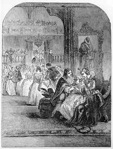 Første interview af prins Charles (1600-49) med prinsesse Henrietta (1609-69) i Paris af English School