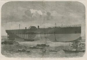 Første forsøg på at søsætte Great Eastern Navigation-selskabets dampskib Leviathan af English School