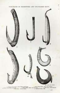 Fiskekroge af forhistoriske og uciviliserede racer, fra 