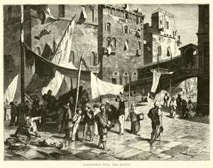 Fish-market near the Rialto  af English School