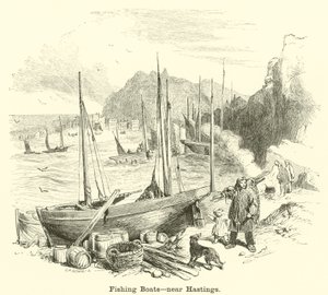 Fischerboote, in der Nähe von Hastings von English School