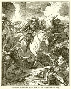 Flight of Monmouth efter slaget ved Sedgemoor, 1685 af English School