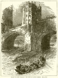Flight of Queen Eleanor: Scene ved London Bridge af English School