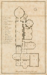 Plantegning af hovedetagen, Strawberry Hill, London af English School