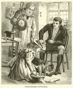 Florence Nightingale, hendes første patient (gravering) af English School