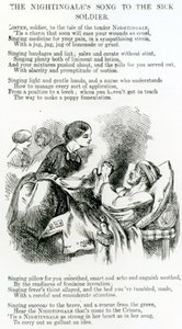Florence Nightingale passer på en syg soldat på Krim af English School