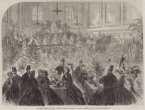 Flower Show of the United Horticultural Society, Albion Hall, Moorgate-Street (gravering) af English School
