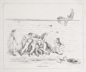 Fodbold hos Eton (bw litho) af English School