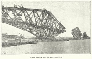 Forth Bridge under opførelse (gravering) af English School
