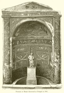 Springvand i mosaik opdaget i Pompeji i 1881 af English School
