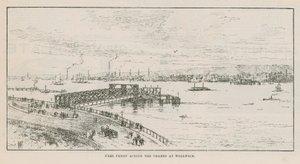 Gratis færge over Themsen ved Woolwich af English School