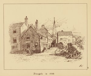 Friargate i 1882 (litografi) af English School