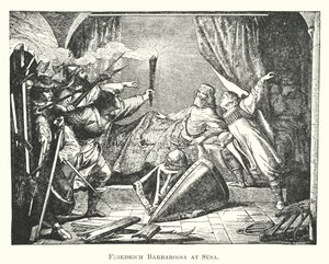Friedrich Barbarossa ved Susa (kobberstik) af English School