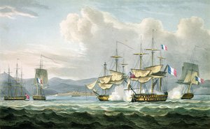 Fregataktion i Vizagapatam Roads, ud for Indien, 18. september 1804, indgraveret af T. Sutherland for The Naval Chronology of Great Britain af J. Ralfe, udgivet 1820