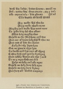 Fra Speculum Christiani, trykt af Machlinia i London, c 1485 (litho) af English School