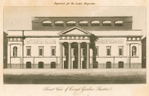 Forsiden af Covent Garden Theatre, London (kobberstik) af English School