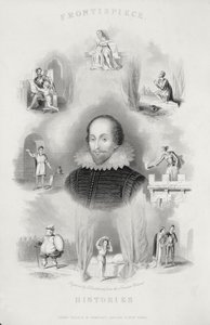 Frontispice for the Histories, fra The Complete Works of Shakespeare, revideret af J. O. Halliwell, indgraveret af G. Greatbach af English School