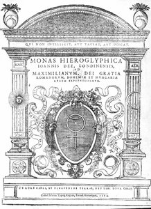 Frontispice fra Monas Hieroglyphica af John Dee, udgivet i 1564 (tryk) af English School