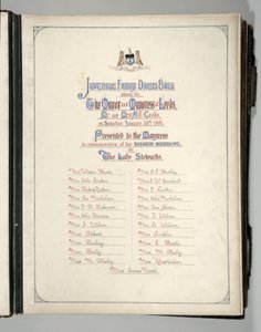 Frontispice fra et souveniralbum fra Juvenile Fancy Dress Ball, Leeds af English School